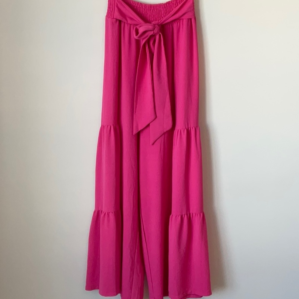 Pink ruffle pants